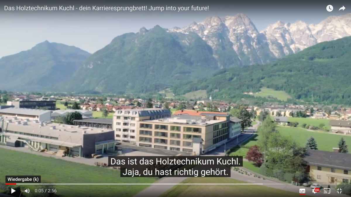 YouTube-Kanal Holztechnikum Kuchl